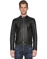 DSQUARED2 Nappa Leather Moto Jacket
