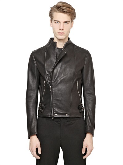 Emporio Armani Nappa Leather Biker Jacket, $1,995 | LUISAVIAROMA ...
