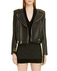 Balmain Epaulet Leather Jacket