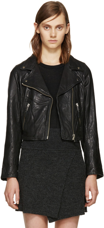 Etoile Isabel Marant Isabel Marant Etoile Black Barry Biker Jacket ...