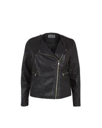 Exclusives New Look Inspire Black Leather Look Biker Jacket