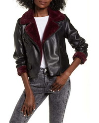 Vero Moda Falleaonie Faux Leather Moto Jacket With Faux