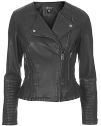 Topshop Faux Leather Biker Jacket