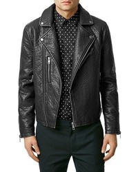 Topman Faux Leather Biker Jacket