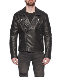 ELEVENPARIS Faux Leather Moto Jacket In Jet Black At Nordstrom