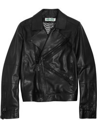 Kenzo Flocked Leather Biker Jacket