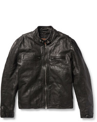 Jean Shop Full Grain Leather Biker Jacket
