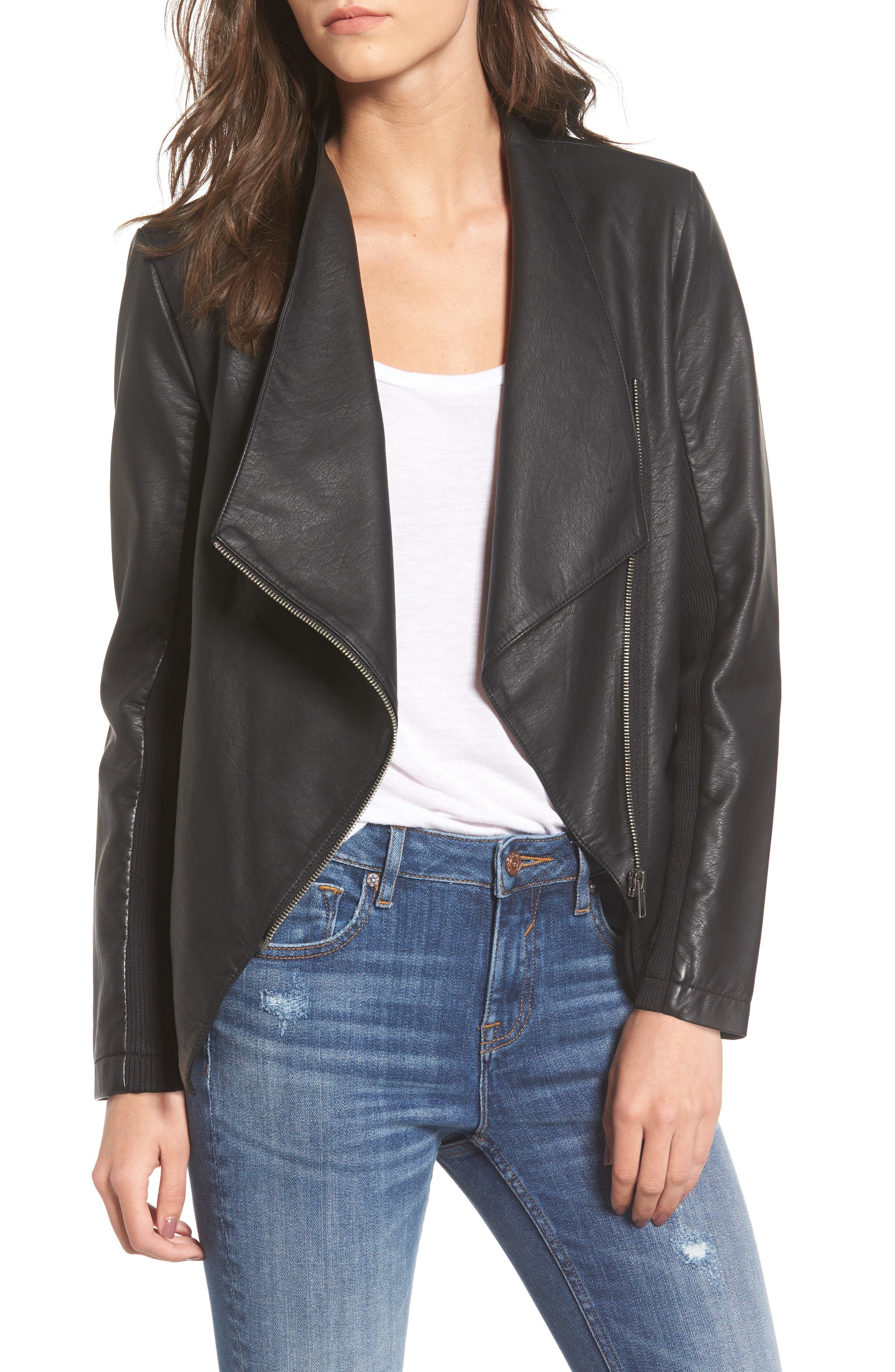BB Dakota Gabrielle Faux Leather Asymmetrical Jacket, $105, Nordstrom