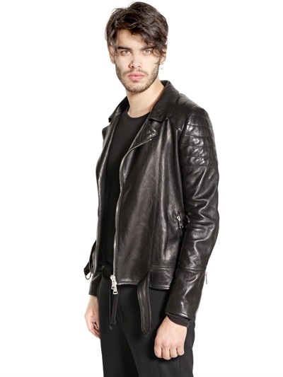 Giorgio Brato Nappa Leather Moto Jacket, $1,968 | LUISAVIAROMA | Lookastic