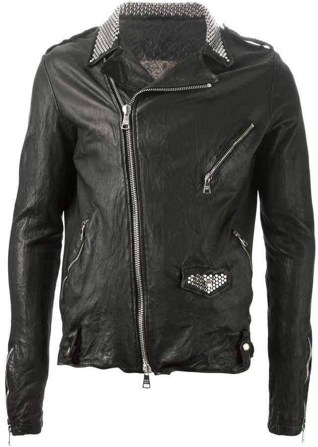 Giorgio Brato Studded Collar Biker Jacket, $1,979 | farfetch.com ...