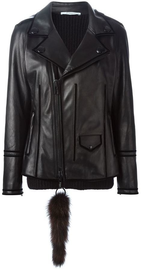Givenchy Racoon Tail Biker Jacket, $6,990 | farfetch.com | Lookastic