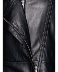 Nobrand High Collar Leather Biker Jacket