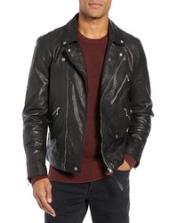 AllSaints Holt Slim Fit Leather Biker Jacket