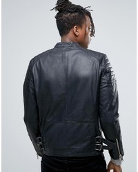 Selected Homme Leather Biker Jacket