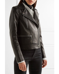 Karl Lagerfeld Ikonik Odina Leather Biker Jacket Black