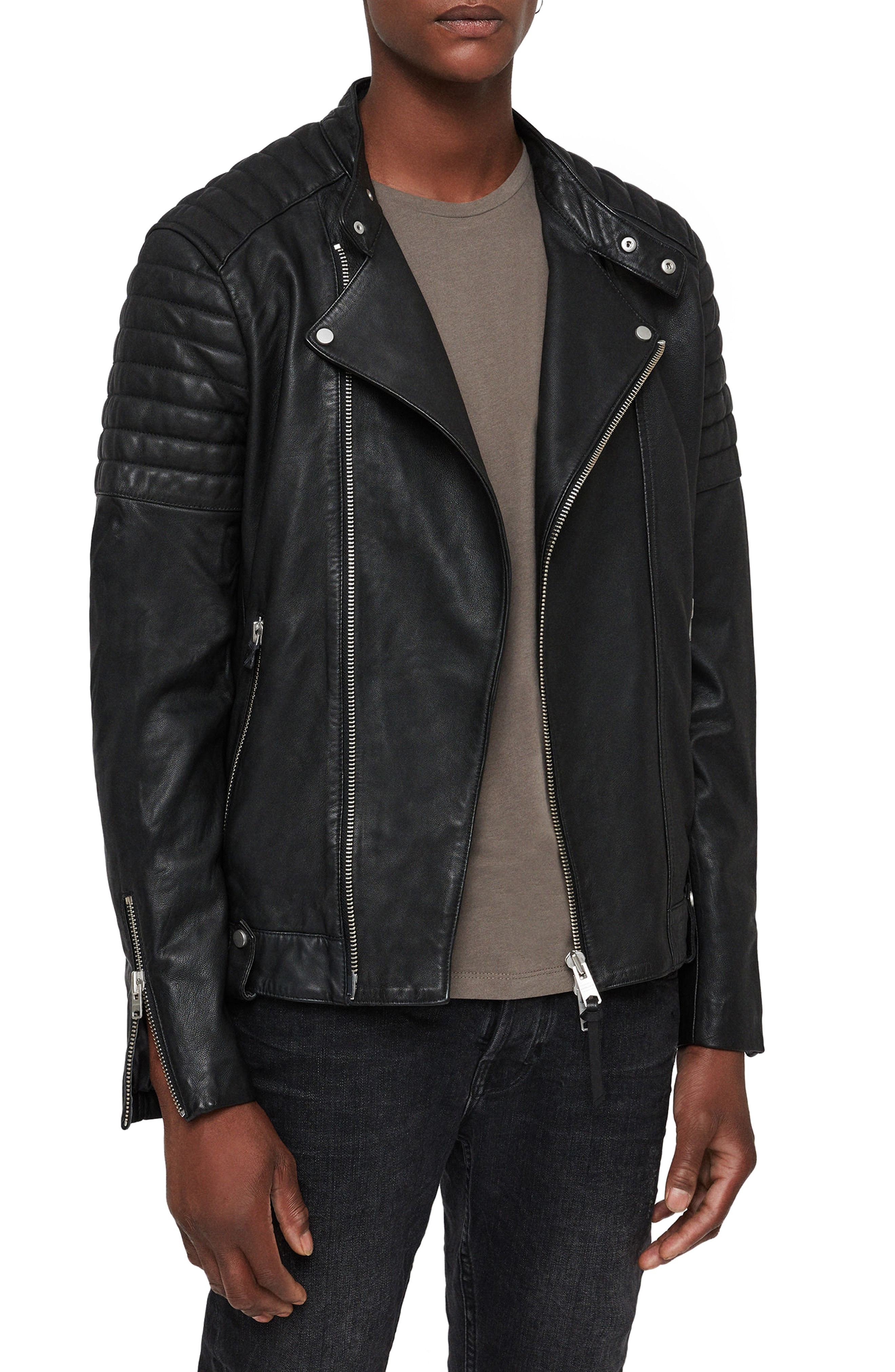 AllSaints Jasper Leather Biker Jacket, $585 | Nordstrom | Lookastic