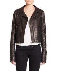 June Slim Fit Leather Moto Jacket