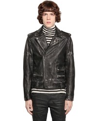 Just Cavalli Metallic Leather Biker Jacket