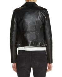 Maje Lambksin Leather Moto Jacket