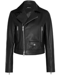 DKNY Leather Biker Jacket Black
