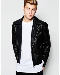 Solid Leather Biker Jacket