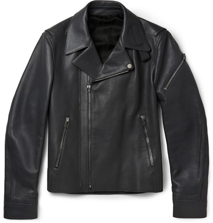 Balenciaga Leather Biker Jacket, $4,150 | MR PORTER | Lookastic.com