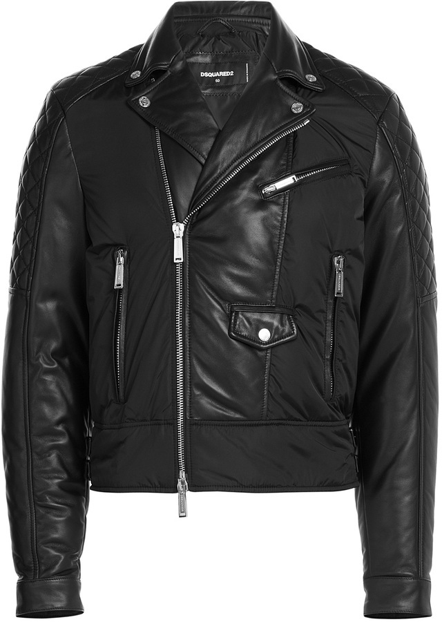 DSQUARED2 Leather Biker Jacket, $1,445 | STYLEBOP.com | Lookastic