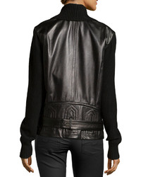 Jason Wu Leather Combo Moto Jacket