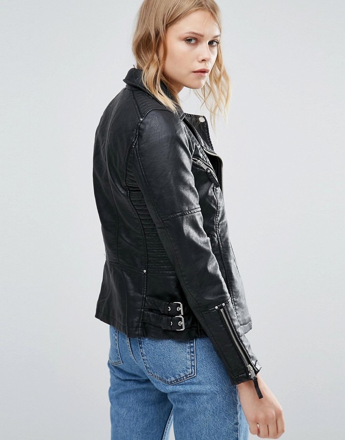 Warehouse Leather Look Biker Jacket, $105 | Asos | Lookastic