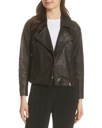 Eileen Fisher Leather Moto Jacket