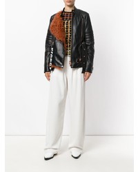 Proenza Schouler Leather Moto Jacket With Shearling Panel