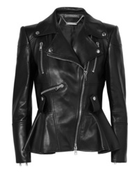 Alexander McQueen Leather Peplum Biker Jacket