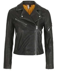 Topshop Lightning Leather Biker Jacket