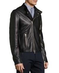 Diesel Black Gold Long Sleeve Leather Moto Jacket