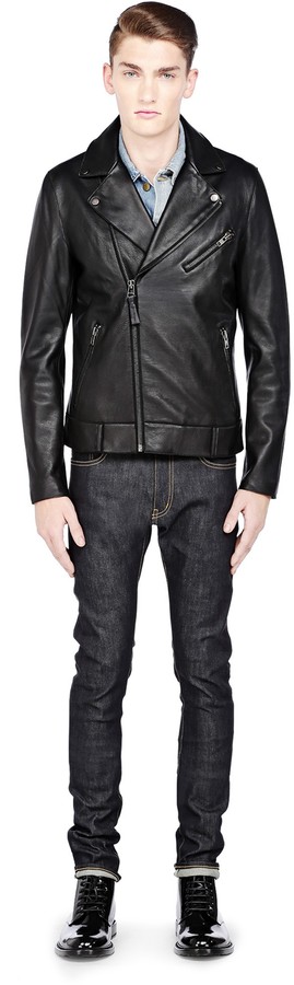 Mackage Jeffrey Black Leather Jacket, $950 | Mackage | Lookastic.com