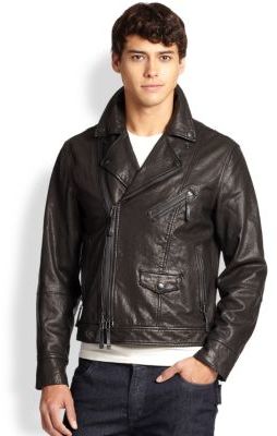 Madison Supply Leather Moto Jacket, $895 | Saks Fifth Avenue | Lookastic