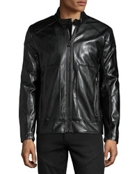 Andrew Marc Marc New York By Sedgwick Faux Leather Moto Jacket Jet Black