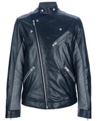 Moschino Checked Panel Biker Jacket, $1,122 | farfetch.com | Lookastic