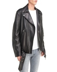 Acne Studios Nate Belted Leather Moto Jacket