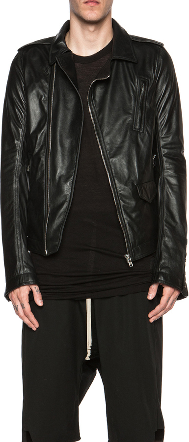 Rick Owens New Stooges Leather Biker Jacket, $2,621 | Forward By 
