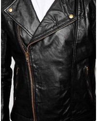 Only Sons Only Sons Leather Biker Jacket