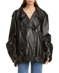 Maison Margiela Oversize Lightweight Leather Moto Jacket