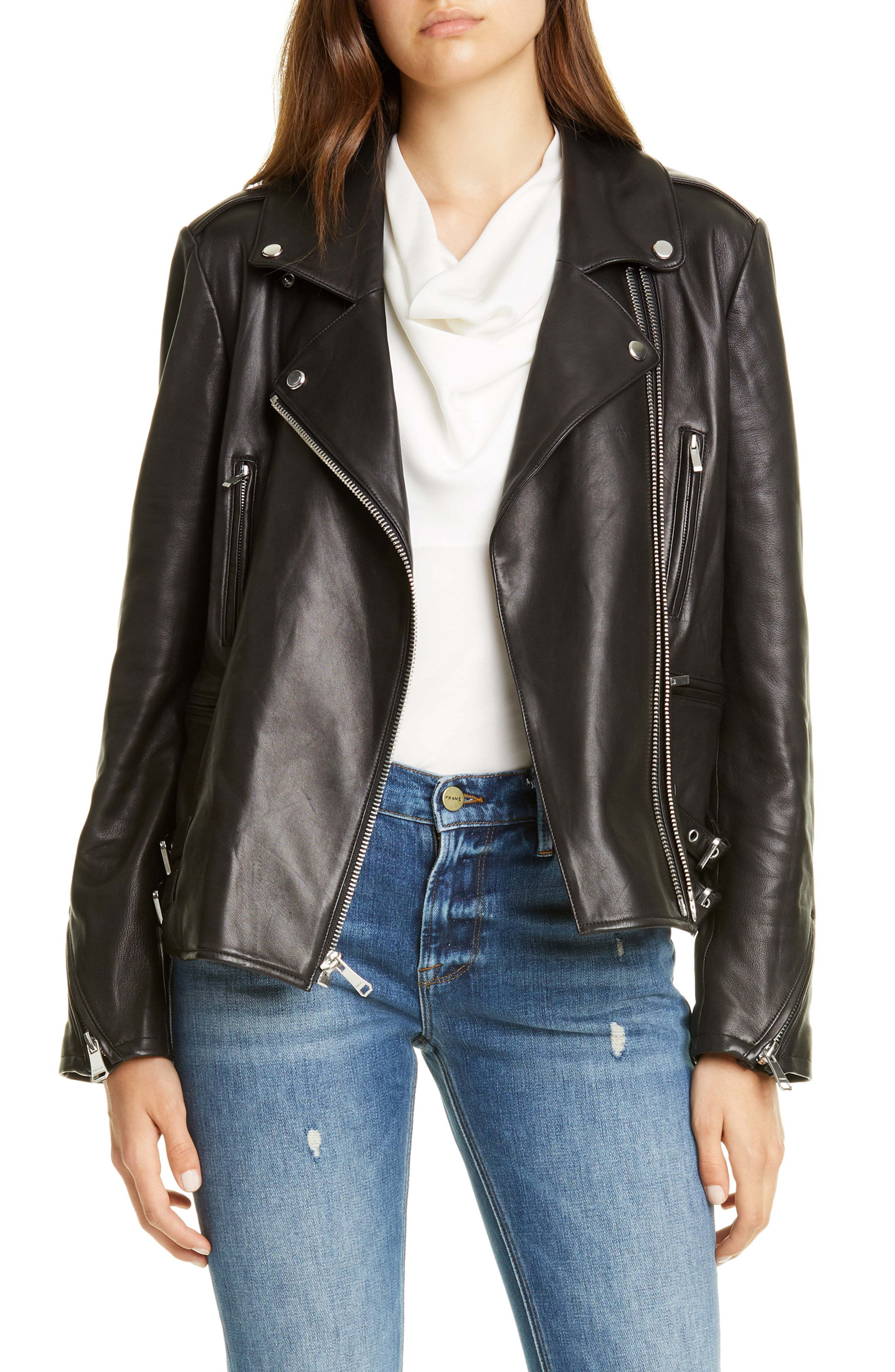 Frame Pch Leather Moto Jacket, $1,095 | Nordstrom | Lookastic