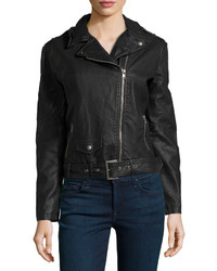 Bagatelle Pebbled Faux Leather Jacket Black
