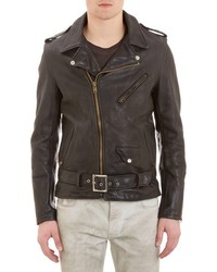 Schott NYC Perfecto Brand By Hand Cut Leather Motorcycle Jacket Black