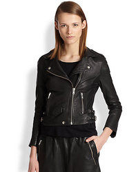 OAK Perforated Leather Biker Jacket