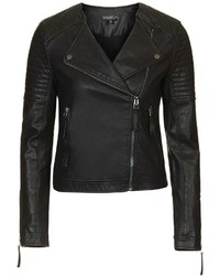 Petite Quilted Faux Leather Biker
