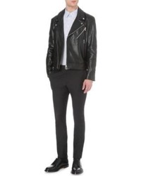 Paul Smith Ps By Zip Detail Leather Biker Jacket
