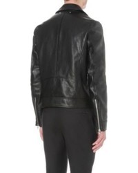 Paul Smith Ps By Zip Detail Leather Biker Jacket