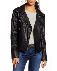 French Connection Quilted Faux Leather Moto Jacket